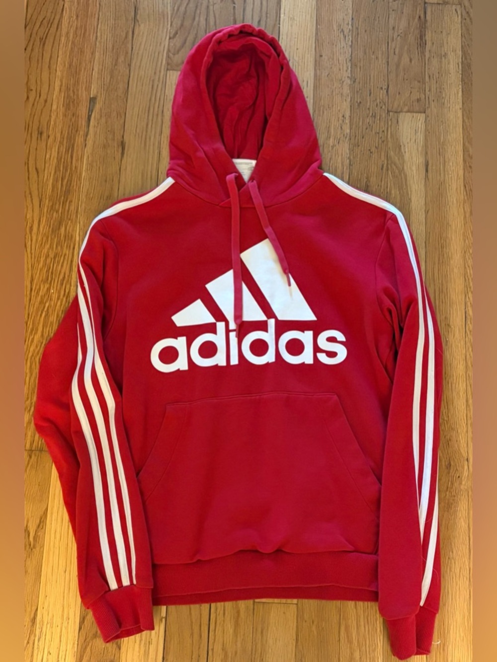 adidas Red Hoodie with White Logo
